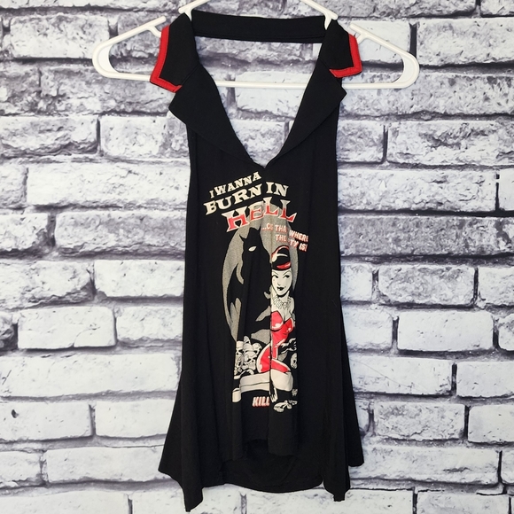 Killstar 'She Devil' Black & Red Halter Top - XS - Picture 2 of 5